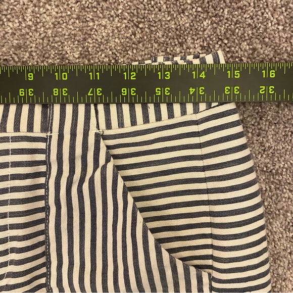 Madewell Women's Mini Skirt Size 4 Linen Blend Striped Pockets Front Closure GUC - Picture 8 of 12